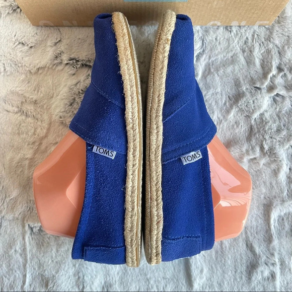 TOMS blue suede Classics w rope sole Women size7 - Picture 6 of 16